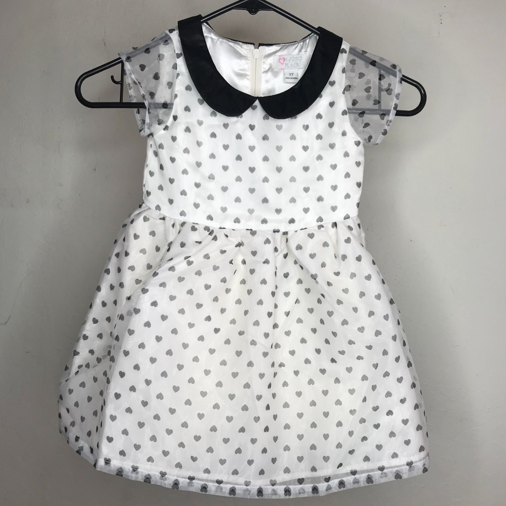Toddler Girls Peter Pan Collared Heart Dress